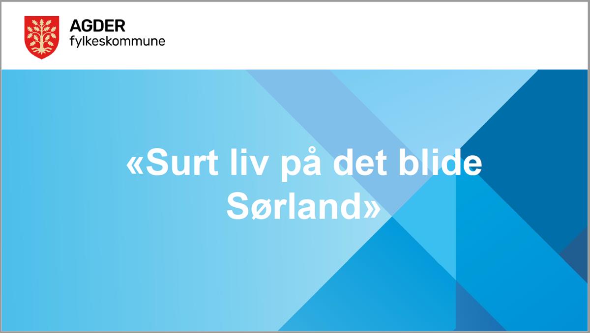 Forside på PDF dokument - Surt liv på det blide Sørland - Klikk for stort bilde
